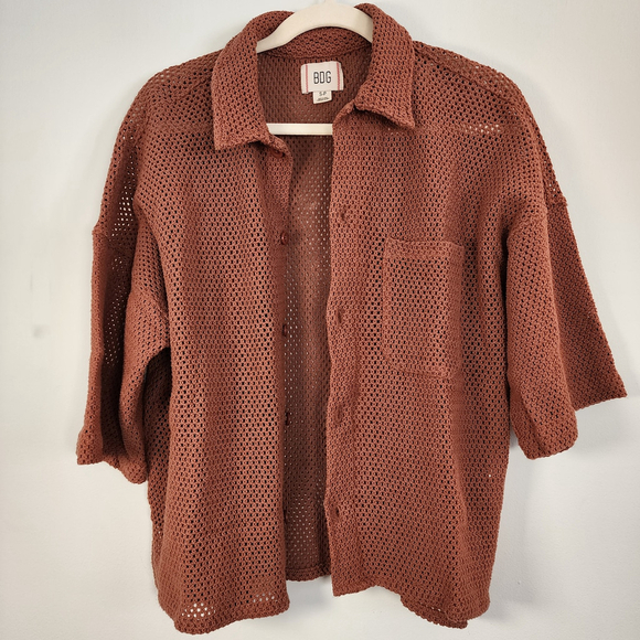 BDG Tops - BDG Urban Outfitters Crochet Knit Button Down Shirt Small